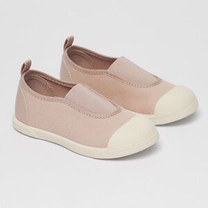 Zara Toddler Cotton Canvas Slip On Sneakers with Elastic Strap